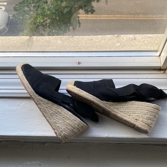 LAUREN Ralph Lauren canvas wedges, black and cream, size 7 - Picture 4 of 7